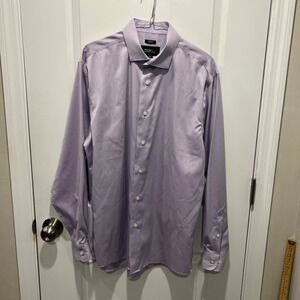 Awearness Kenneth Cole Mens Non-Iron Slim Fit Dress Shirt Purple 16.5 34/35